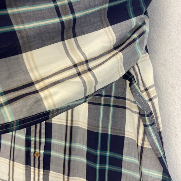 Vintage Dover Arrow Shirt Mens Large Long Blue Plaid Nautical Anchor Preppy 90s - Picture 8 of 12